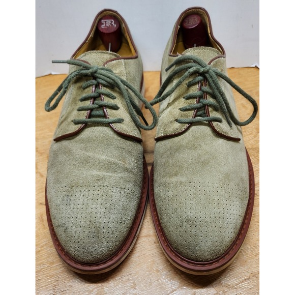 Armani Collezioni Other - VTG Armani Collezioni Sage Green Suede Perforated WHOLECUT! Derby 44 EU US 11